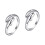 2Pcs Women's Silver Double Dolphin Adjustable Open-End Rings 3