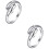 2Pcs Women's Silver Double Dolphin Adjustable Open-End Rings 5