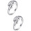 2Pcs Women's Silver Double Dolphin Adjustable Open-End Rings 6