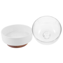 Glass Dome Round Cake Cover With Clear Dessert Plate And Ceramic Tray