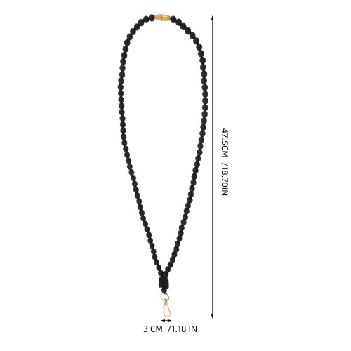 Lanière Badge Silicone Noir Résistant Décor Portable Moderne 1