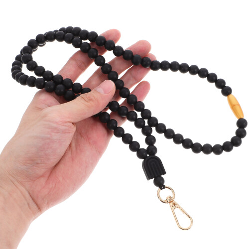 Lanière Badge Silicone Noir Résistant Décor Portable Moderne 2