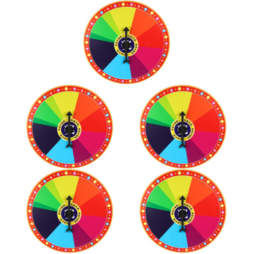 5Pcs Rotatable Prize Wheel Multicolor Wall Hanging Game