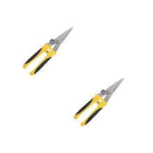 2Pcs Heavy Duty Iron Sheet Shear with Anti-Skid PP Handle Yellow