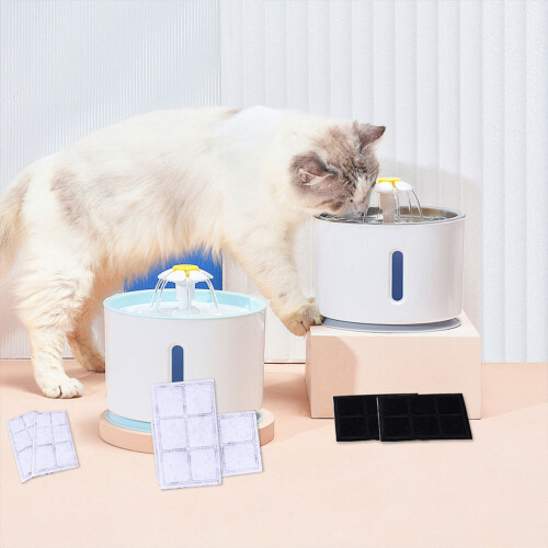 6Pcs Pet Fountain Water Filter Replacement Grey Ion Resin Fabric 2