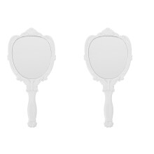 2Pcs Portable Vintage Folding Makeup Mirror For Girls Beauty Tool