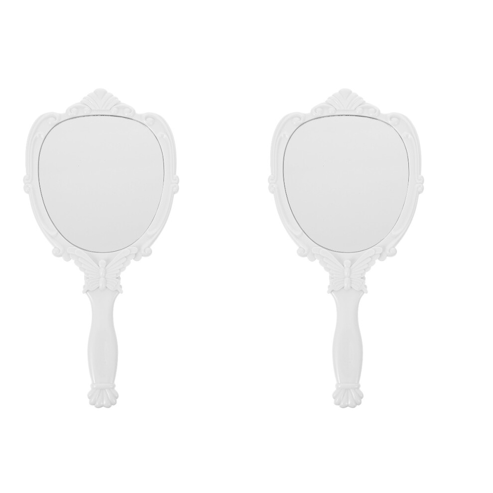 Vaguelly 2Pcs Portable Vintage Folding Makeup Mirror For Girls Beauty Tool