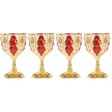 4St Mini Metalen Drinkbekers Vintage Stijl Goud Decoratief En Stevig