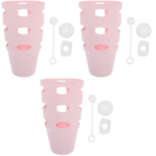 3Sets Pink Silicone Bottle Bottom Cover Anti-Scratch Home Bottle Boot