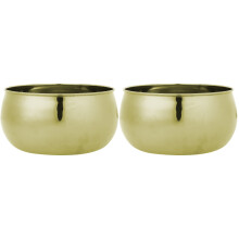 2Pcs Round Stainless Steel Salad Bowl Golden Color Safe Smooth Edges