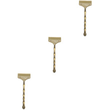 3Pcs Portable Golden Tea Tray Brush for Home and Restaurant