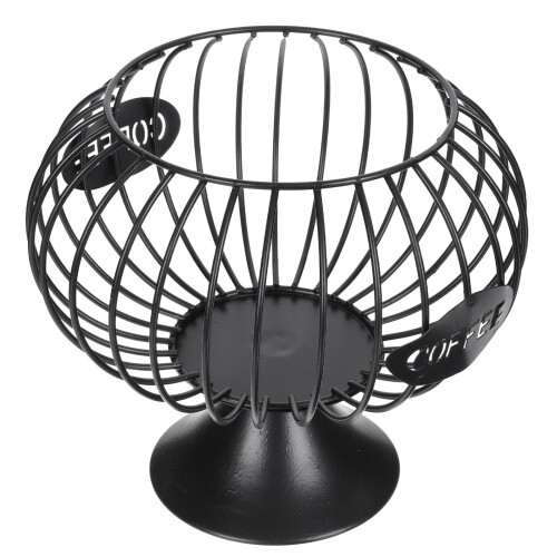 1Pc Black Iron Coffee Capsules Storage Stand with Large Fence Base