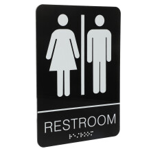 acrylic restroom sign unisex bathroom corridor toilet