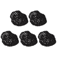 5Pcs Black Cotton Hair Nets for Women Sleeping Mesh Knit Crochet Snood