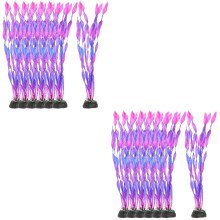 20Pcs Violet Fish Tank Plants Plastic Artificial Aquarium Ornament