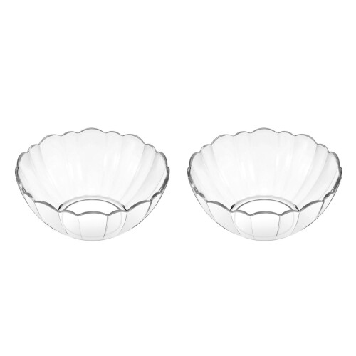 2Pièces Bols Cristal Clair En Pour Salades Snacks 2