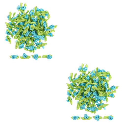 1000Pcs Blue Small Flowers for Crafts DIY Embroidery Patch Accessories