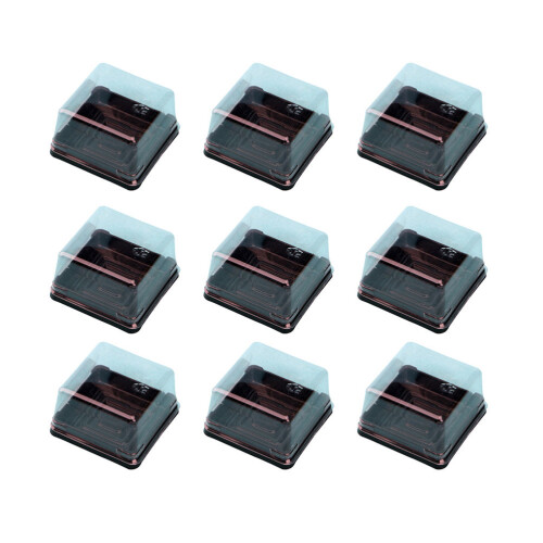 200Pcs Reusable Plastic Cake Boxes Black Base Clear Lid Gift Boxes 1