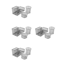4Sets Zilveren Ijzeren Pennenhouder Praktisch Organizer