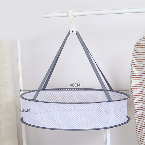 (Gray, A Single Layer) Foldable Mesh Sweater Drying Rack