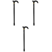 3Pcs Retractable Black Walking Canes with Non-Slip Handle for Men
