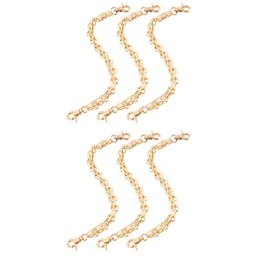 2 Pcs Gold Bag Accessories Diy Straps Handbag Replacements Chain
