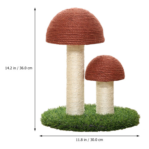Coffee Cat Scratching Post Toy Mushroom Shape Sisal Board 1