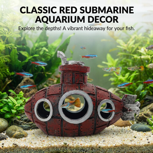 (Red) Resin Aquarium Cave for Fish Habitat