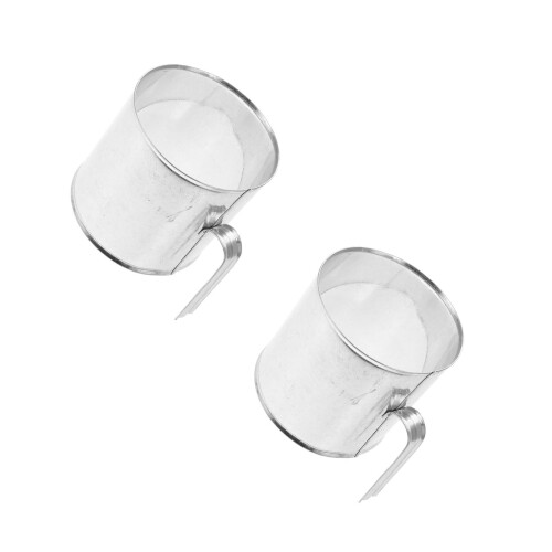 2Pièces Seaux Fixation Pour Machine Acier Argent 2