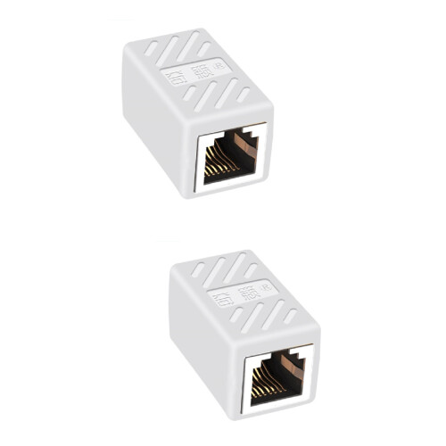 10St Wit Rj45 Coupler Cat5e/vrouwelijk Inline Voor Ethernet