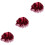3Pcs Satin Double-Layer Hair Bonnets Night Sleeping Caps Dark Red 3