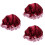 3Pcs Satin Double-Layer Hair Bonnets Night Sleeping Caps Dark Red 4
