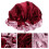 3Pcs Satin Double-Layer Hair Bonnets Night Sleeping Caps Dark Red 8