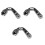 3Pièces Adaptateur Extension Argent Solide 3