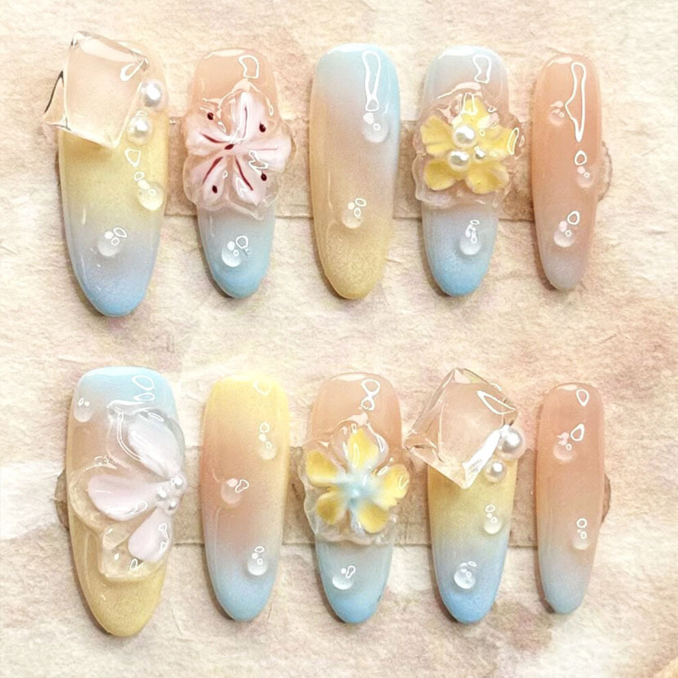 Dachuang Beauty (L) Floral Press-On Nails - Natural Look