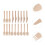 6Sets Holz-Gabel Löffel Messer Set Für Hochzeit Beige 10