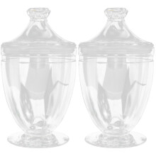 2Pcs Transparent Candy Jars Versatile Dried Fruit and Cookie Holders