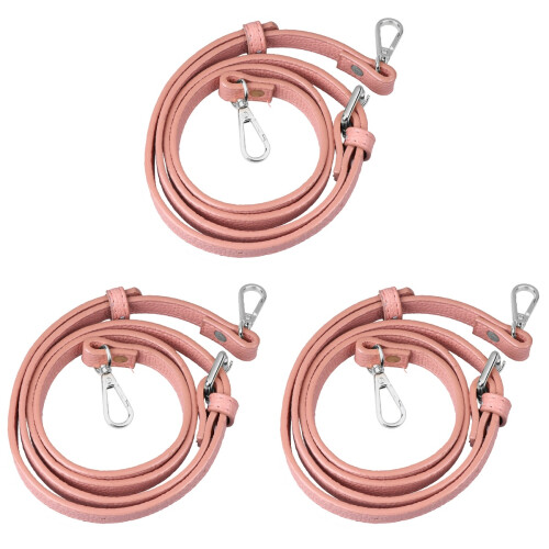 3Pcs PU Bag Strap Coffee Replacement Adjustable Shoulder Bag Accessory 2