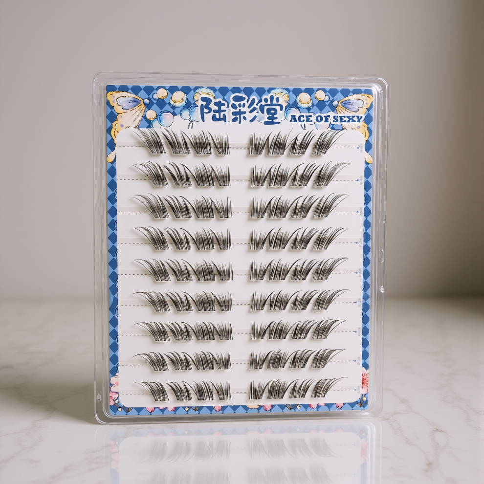 Creation-3C Foxes Eye No Glue Lashes, 8-14Mm, Natural Volume