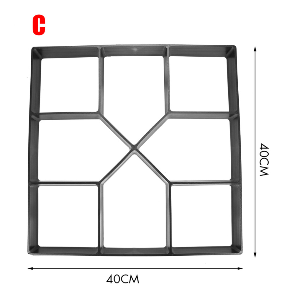 (White) Garden Diy Plastic Path Maker Pavement Model Concrete Stepping Stone Cement Mould Brick 6431700870152