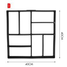 (Bright Black Frame) Garden DIY Plastic Path Maker Pavement Model Concrete Stepping Stone Cement Mould Brick