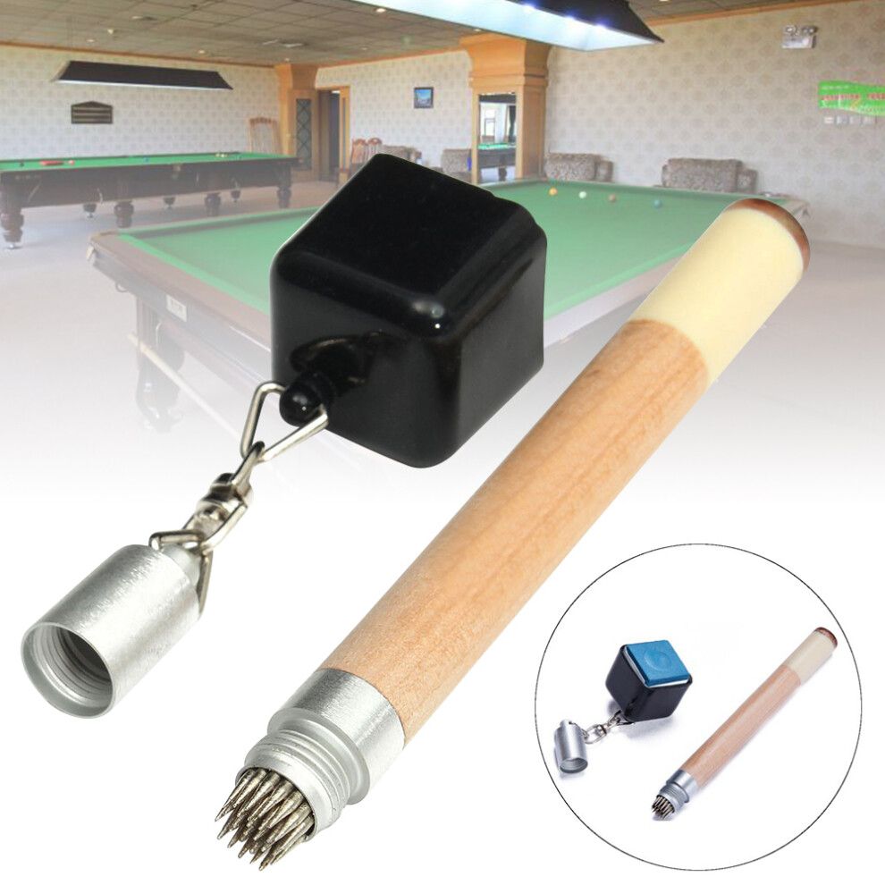 2 In 1 Chalk Holder Magnetic Stick Billiard Snooker Pool Cue Tip Pricker Tool 19Cm 6443564637864