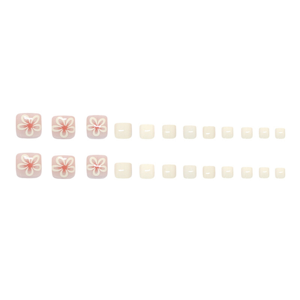 Roc-Electron Pink,White Pink & White False Toenails - Easy Nail Art For Women