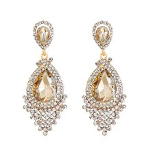 (Gold) Shiny Crystal Tassel Earrings for Women