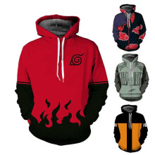 (NarutoB,S)Hokage Ninjia Anime Hoodie Sweater Casual Long Sleeve Pullovers Hooded Jacket Uk