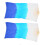 2Pcs 1.5m Art Silk Bamboo Fan White-Cyan-Blue 2
