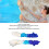 2Pcs 1.5m Art Silk Bamboo Fan White-Cyan-Blue 4