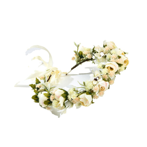 (White) Wedding Flower Wreath Crown for Party 1