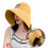 (Yellow) UV Sun Hat for Women - Ponytail Design 3