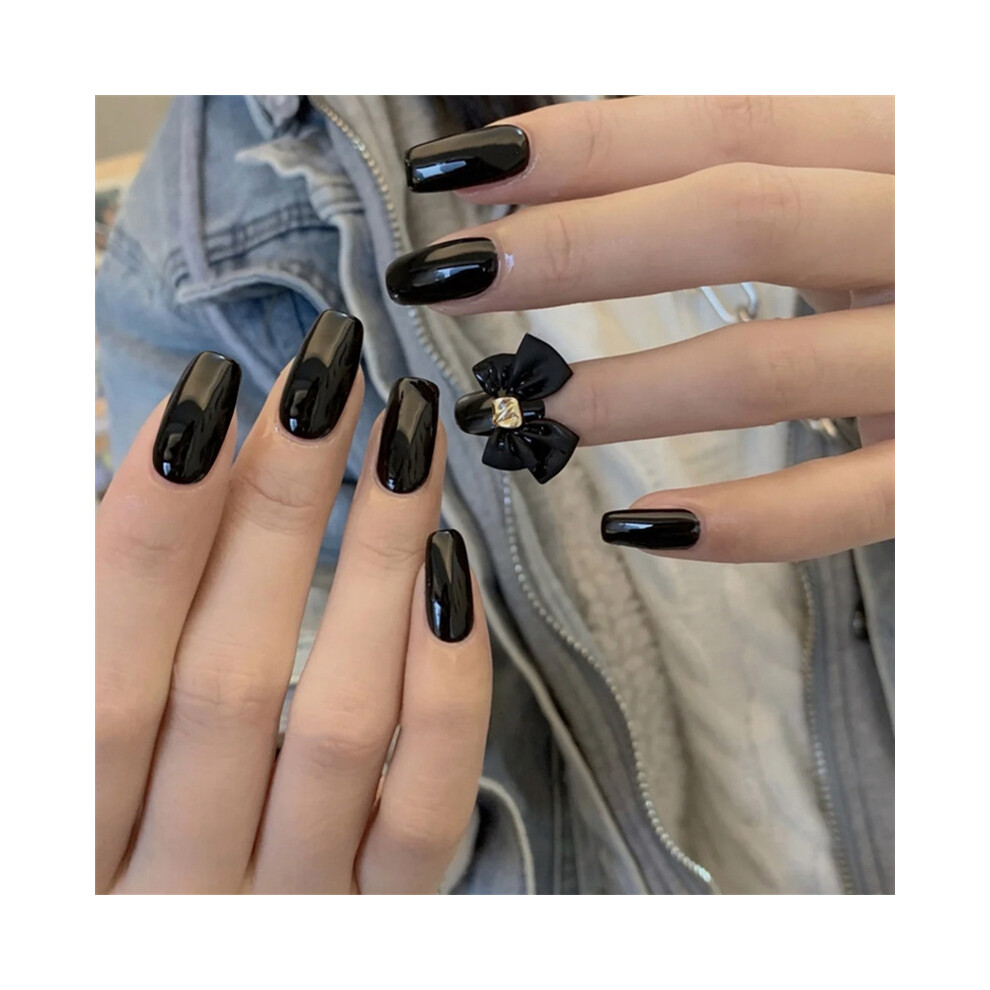 Reach-Tools Black 24Pcs Butterfly False Nails - Manicure Patch